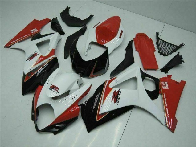 07-08 Red White GSXR 1000 Motorcycle Fairing 07-08 Red White GSXR 1000 Motorcycle Fairing