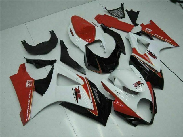 07-08 Red White GSXR 1000 Motorcycle Fairing 07-08 Red White GSXR 1000 Motorcycle Fairing