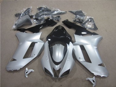 07-08 Silver Black ZX6R Motorcycle Fairings