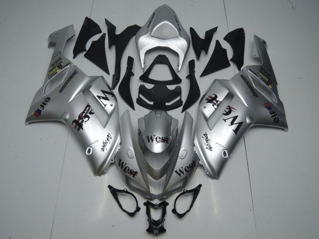 07-08 Silver West ZX6R Motorcycle Fairings 07-08 Silver West ZX6R Motorcycle Fairings