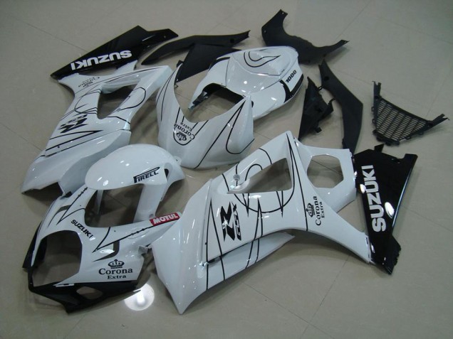 07-08 White Corona GSXR 1000 Motorcycle Fairings 07-08 White Corona GSXR 1000 Motorcycle Fairings