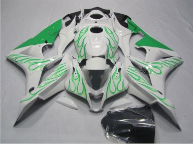07-08 White Green Flame CBR600RR Motorcycle Fairings