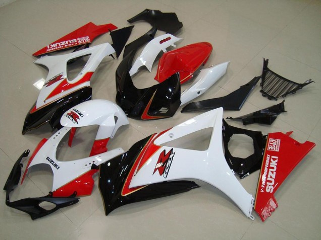 07-08 White Red Black GSXR 1000 Motorcycle Fairings 07-08 White Red Black GSXR 1000 Motorcycle Fairings