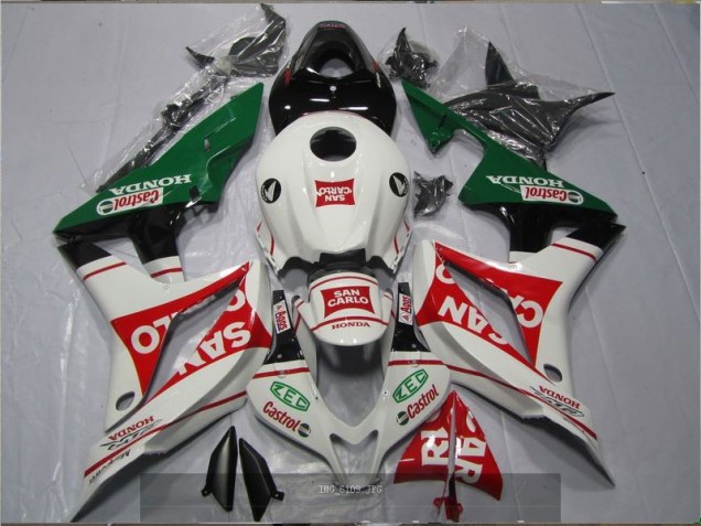 07-08 White Red Green San Carlo Castrol CBR600RR Motorcycle Fairings 07-08 White Red Green San Carlo Castrol CBR600RR Motorcycle Fairings