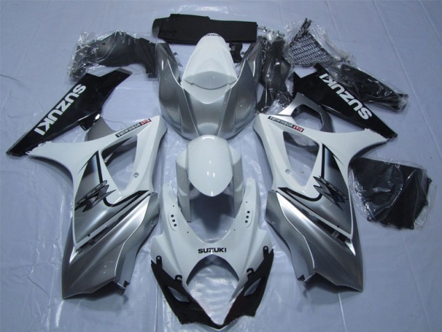 07-08 White Silver Black GSXR 1000 Motorcycle Fairings
