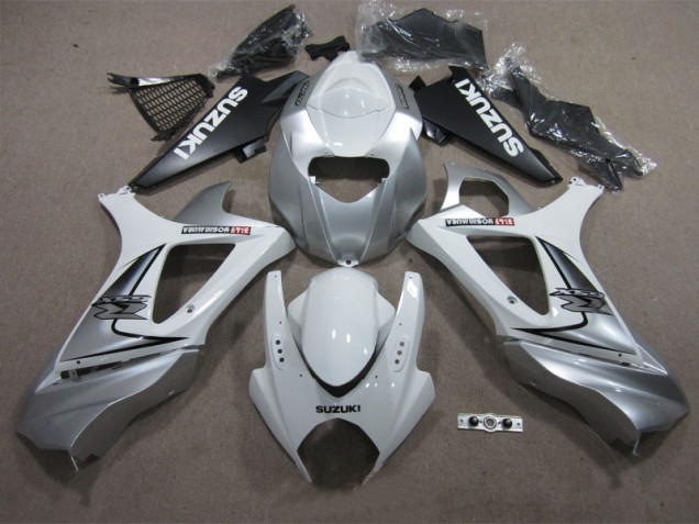 07-08 White Silver GSXR 1000 Motorcycle Fairings 07-08 White Silver GSXR 1000 Motorcycle Fairings