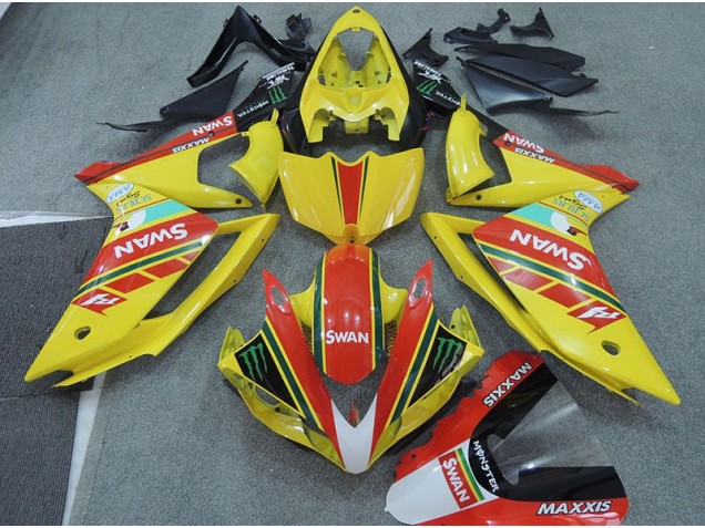07-08 Yellow Red Swan YZF R1 Motorcycle Fairings 07-08 Yellow Red Swan YZF R1 Motorcycle Fairings