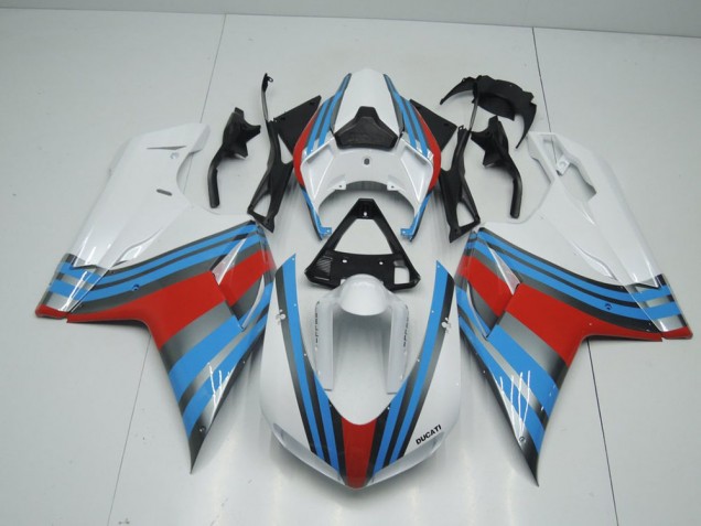 07-14 Blue White Red Ducati 848 1098 1198 Motorcycle Fairings 07-14 Blue White Red Ducati 848 1098 1198 Motorcycle Fairings