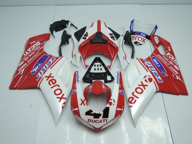 07-14 Pearl White New Xerox Ducati 848 1098 1198 Motorcycle Fairings 07-14 Pearl White New Xerox Ducati 848 1098 1198 Motorcycle Fairings