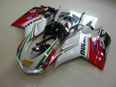 07-14 White Red 46 Ducati 1098 Motorcycle Fairings
