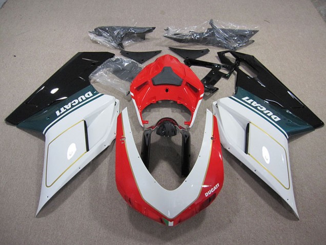 07-14 White Red Ducati 1098 848 Motorcycle Fairings 07-14 White Red Ducati 1098 848 Motorcycle Fairings