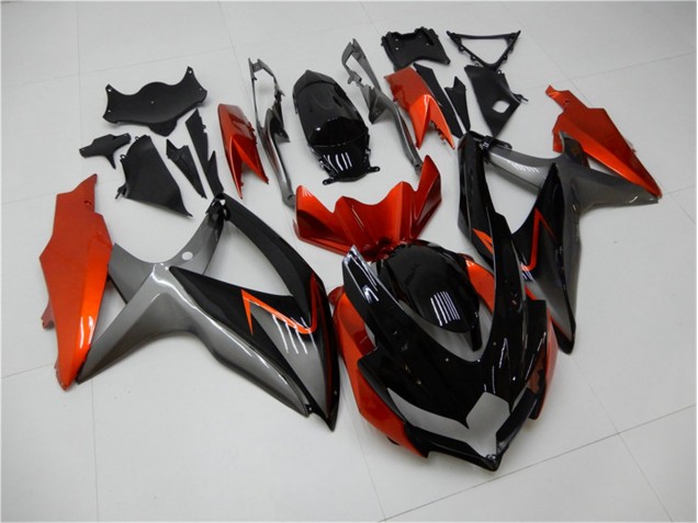 08-10 Black Orange Grey GSXR 600/750 Motorcycle Fairings 08-10 Black Orange Grey GSXR 600/750 Motorcycle Fairings