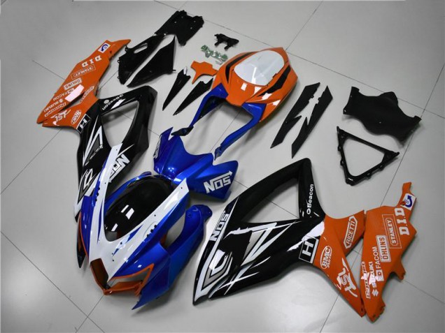 08-10 Blue Orange GSXR 600/750 Motorcycle Fairings 08-10 Blue Orange GSXR 600/750 Motorcycle Fairings