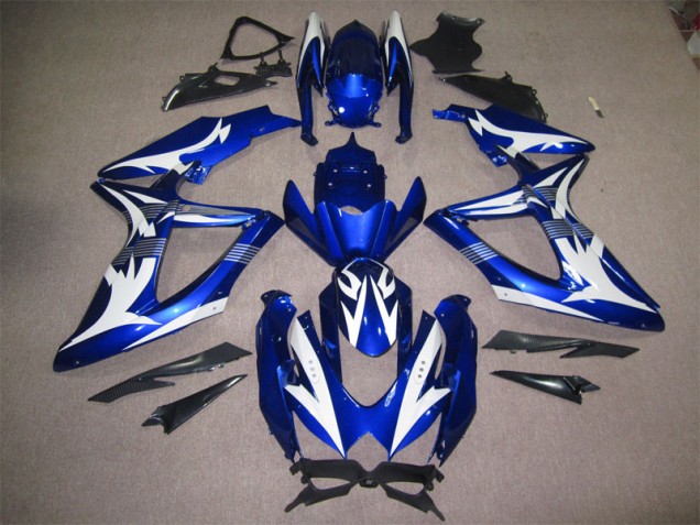 08-10 Blue White GSXR 600 Motorcycle Fairings 08-10 Blue White GSXR 600 Motorcycle Fairings