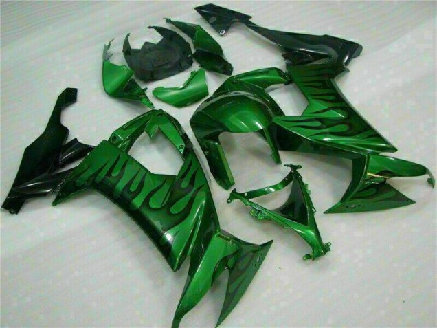 08-10 Green Flame ZX10R Motorcycle Fairings 08-10 Green Flame ZX10R Motorcycle Fairings