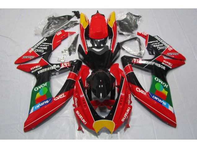 08-10 Red Black Jomo GSXR 600 Motorcycle Fairings 08-10 Red Black Jomo GSXR 600 Motorcycle Fairings
