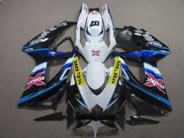 08-10 White Dark Dog 07 GSXR 600 Motorcycle Fairings