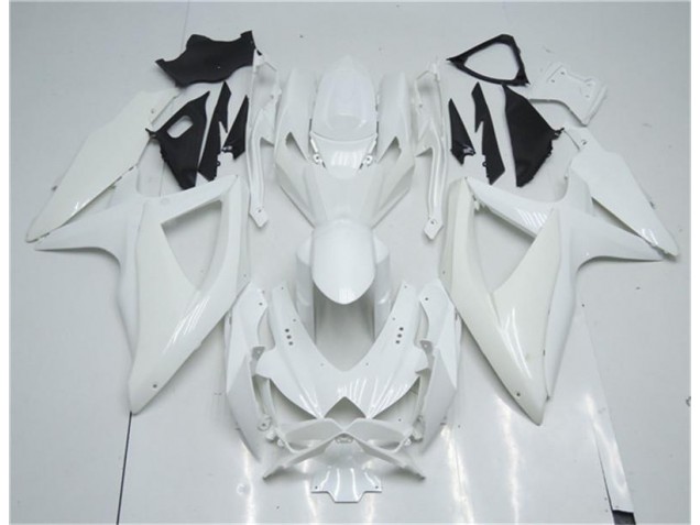 08-10 White GSXR 600/750 Motorcycle Fairings 08-10 White GSXR 600/750 Motorcycle Fairings
