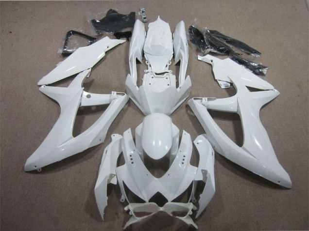 08-10 White GSXR 600 Motorcycle Fairings 08-10 White GSXR 600 Motorcycle Fairings