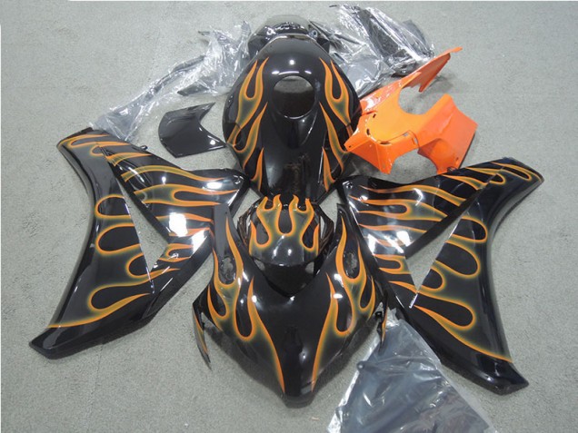 08-11 Black Orange Flame CBR1000RR Motorcycle Fairings 08-11 Black Orange Flame CBR1000RR Motorcycle Fairings