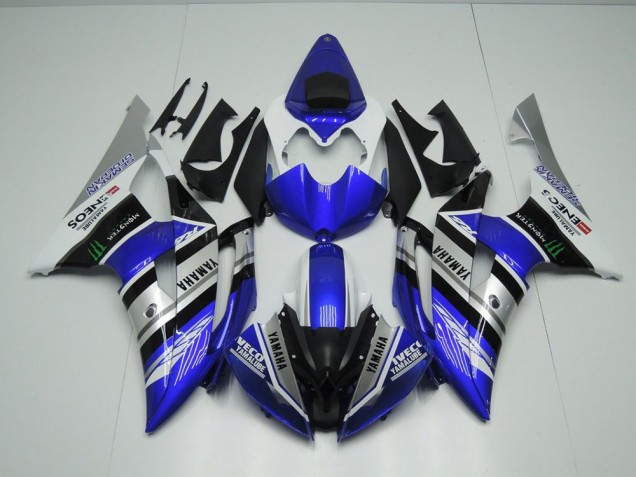 08-16 Blue White ENEOS Monster YZF R6 Motorcycle Fairings 08-16 Blue White ENEOS Monster YZF R6 Motorcycle Fairings