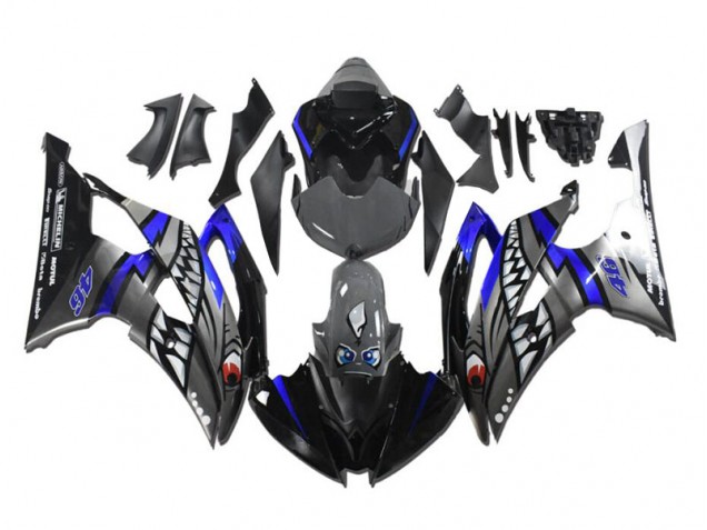 08-16 Grey Blue Shark YZF R6 Motorcycle Fairings 08-16 Grey Blue Shark YZF R6 Motorcycle Fairings
