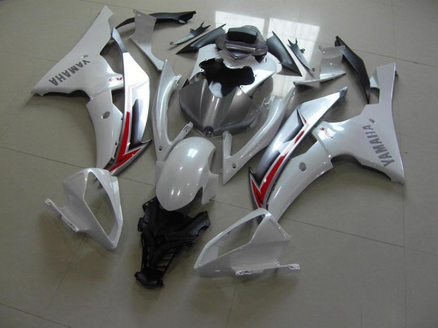 08-16 Pearl White Silver YZF R6 Motorcycle Fairings 08-16 Pearl White Silver YZF R6 Motorcycle Fairings