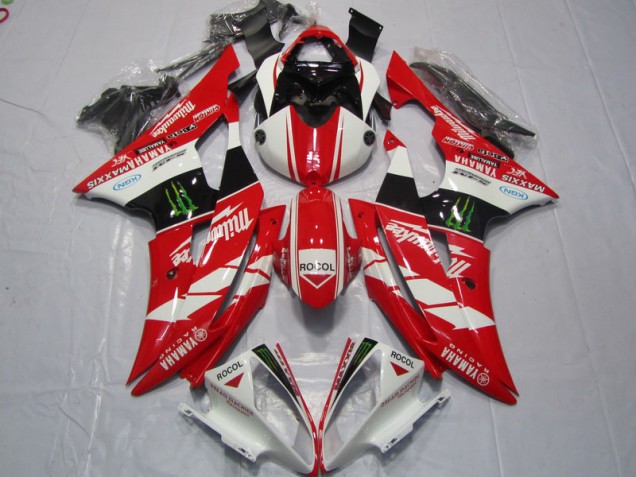 08-16 Red White Rocol YZF R6 Motorcycle Fairings 08-16 Red White Rocol YZF R6 Motorcycle Fairings