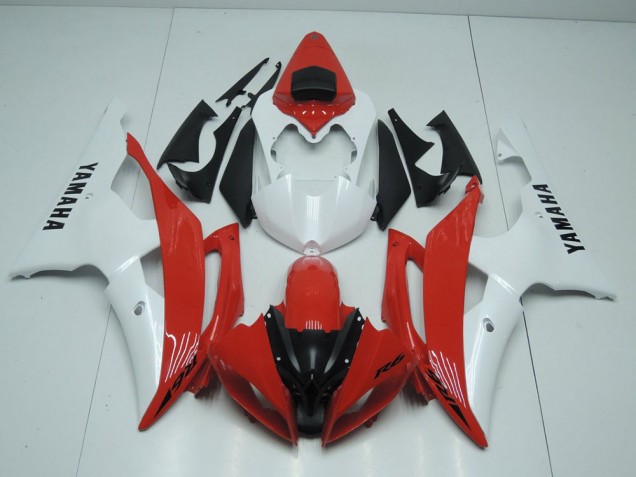 08-16 Red and Pearl White YZF R6 Motorcycle Fairings 08-16 Red and Pearl White YZF R6 Motorcycle Fairings