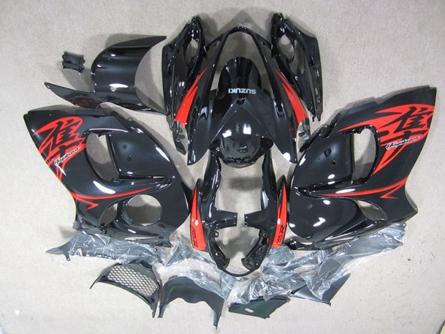08-19 Black Red GSXR 1300 Hayabusa Motorcycle Fairing Kits