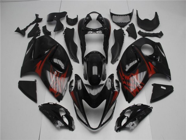 08-19 Black Red GSXR 1300 Hayabusa Motorcycle Fairings
