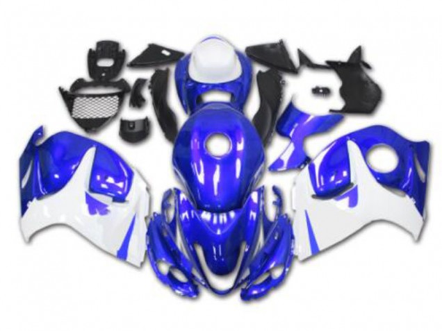08-19 Blue White GSXR 1300 Hayabusa Motorcycle Fairing