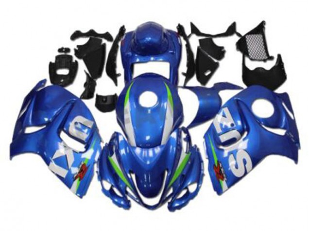 08-19 Blue White GSXR 1300 Hayabusa Motorcycle Fairings 08-19 Blue White GSXR 1300 Hayabusa Motorcycle Fairings