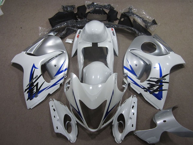 08-19 White Silver Blue GSXR 1300 Hayabusa Motorcycle Fairings 08-19 White Silver Blue GSXR 1300 Hayabusa Motorcycle Fairings