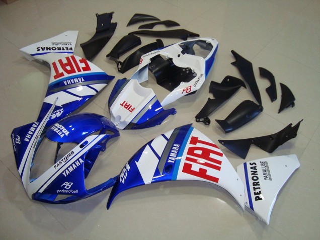 09-11 Blue White Fiat YZF R1 Motorcycle Fairings 09-11 Blue White Fiat YZF R1 Motorcycle Fairings