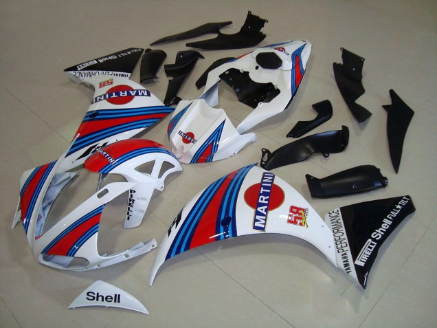 09-11 White Black Martini YZF R1 Motorcycle Fairings 09-11 White Black Martini YZF R1 Motorcycle Fairings