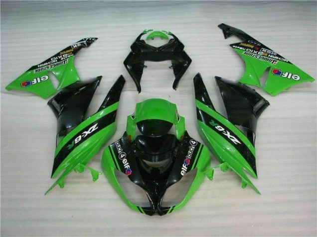 09-12 Black Green ZX6R Motorcycle Fairing Kits 09-12 Black Green ZX6R Motorcycle Fairing Kits