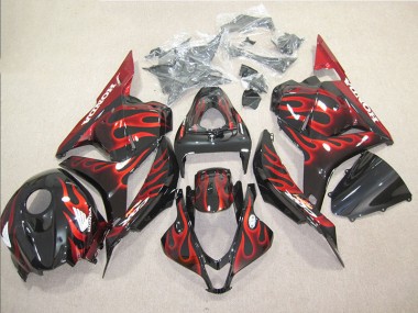 09-12 Black Red Flame CBR600RR Motorcycle Bodywork