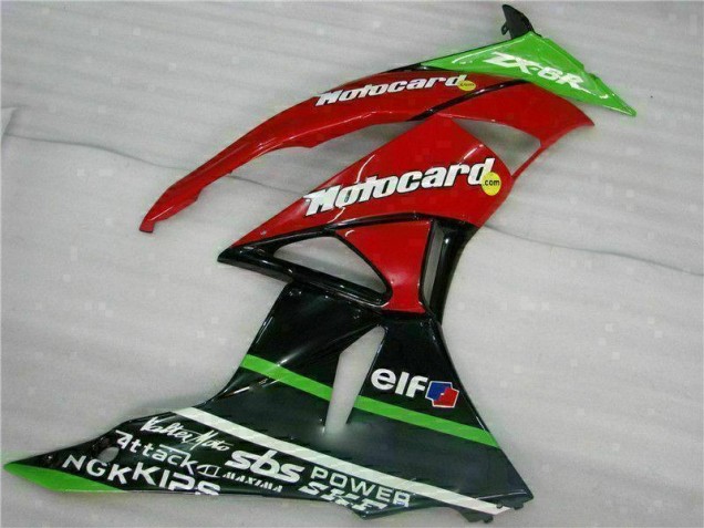 09-12 Black Red Green Motocard ZX6R Motorcycle Fairings 09-12 Black Red Green Motocard ZX6R Motorcycle Fairings