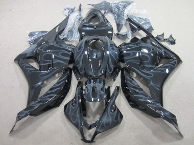 09-12 Black Silver Flame CBR600RR Motorcycle Fairings