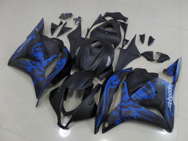 09-12 Matte Black Blue Skull CBR600RR Motorcycle Fairings 09-12 Matte Black Blue Skull CBR600RR Motorcycle Fairings