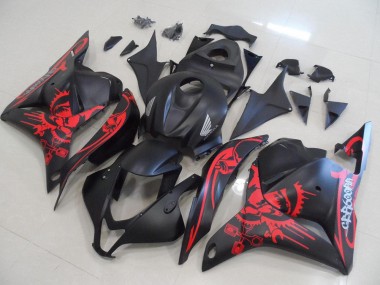 09-12 Matte Black with Red Skull CBR600RR Motorcycle Fairings