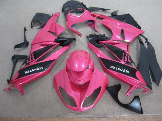 09-12 Pink Black Monster ZX6R Motorcycle Fairings 09-12 Pink Black Monster ZX6R Motorcycle Fairings