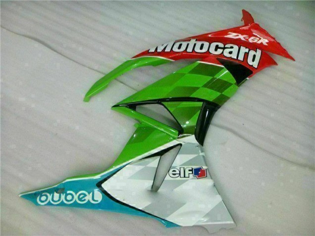09-12 Red Green Motocard ZX6R Motorcycle Fairings
