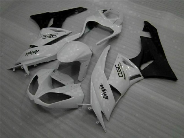 09-12 White Black Ninja ZX6R Motorcycle Fairings