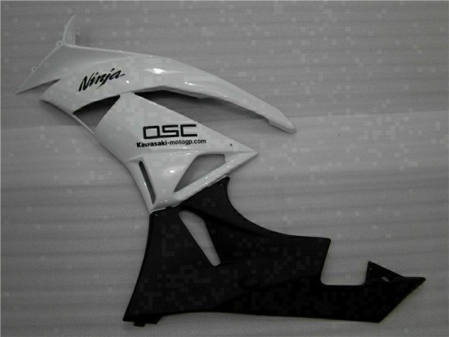 09-12 White Black Ninja ZX6R Motorcycle Fairings