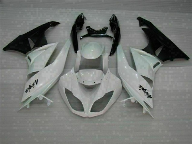 09-12 White Black ZX6R Motorcycle Fairing 09-12 White Black ZX6R Motorcycle Fairing