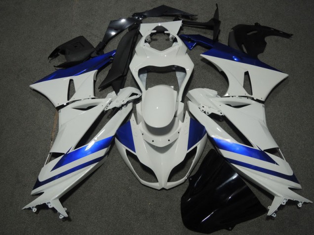 09-12 White Blue ZX6R Motorcycle Fairings 09-12 White Blue ZX6R Motorcycle Fairings