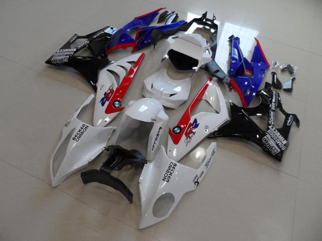 09-14 White Blue Red Becker Carbon S1000RR Motorcycle Fairings