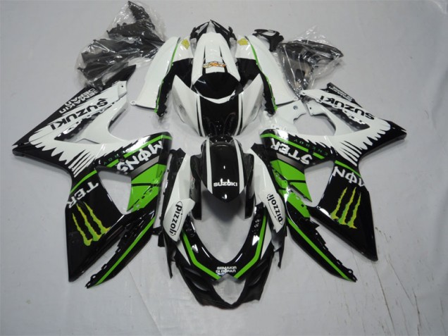 09-16 Black White Green Monster Pizzoli GSXR 1000 Motorcycle Fairings 09-16 Black White Green Monster Pizzoli GSXR 1000 Motorcycle Fairings